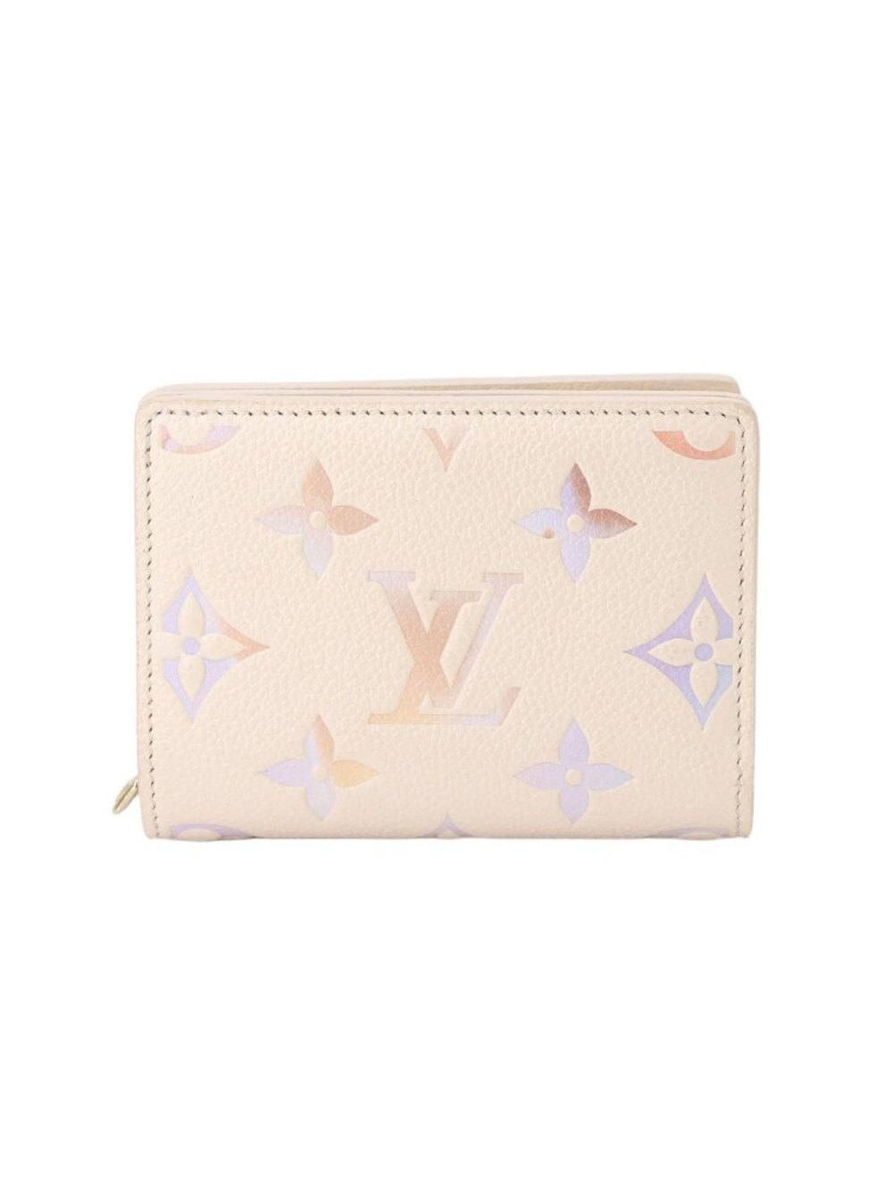 Louis Vuitton Mahina Portefeuille Clair Bifold Wallet Leather Dream Beige